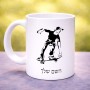ספל תה \ קפה בעיצוב אישי עם השם שלך בעיצוב ילד סקייטבורד גודל הספל 325 מ"ל