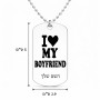 שרשרת דיסקיט מאלומיניום בעיצוב אישי עם השם שלך בעיצוב אוהבת את החבר שלי גודל הדיסקיט 2.9 × 5 ס"מ
