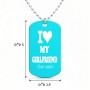 שרשרת דיסקיט מאלומיניום בעיצוב אישי עם השם שלך בעיצוב אוהב את החברה שלי גודל הדיסקיט 2.9 × 5 ס"מ