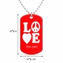 שרשרת דיסקיט מאלומיניום בעיצוב אישי עם השם שלך בעיצוב אהבה גודל הדיסקיט 2.9 × 5 ס"מ