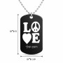 שרשרת דיסקיט מאלומיניום בעיצוב אישי עם השם שלך בעיצוב אהבה גודל הדיסקיט 2.9 × 5 ס"מ