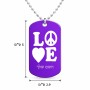 שרשרת דיסקיט מאלומיניום בעיצוב אישי עם השם שלך בעיצוב אהבה גודל הדיסקיט 2.9 × 5 ס"מ