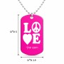 שרשרת דיסקיט מאלומיניום בעיצוב אישי עם השם שלך בעיצוב אהבה גודל הדיסקיט 2.9 × 5 ס"מ