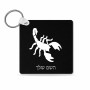מחזיק מפתחות בצורת ריבוע בעיצוב אישי עם השם שלך בעיצוב עקרב גודל המחזיק 5 × 5 ס"מ