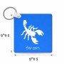 מחזיק מפתחות בצורת ריבוע בעיצוב אישי עם השם שלך בעיצוב עקרב גודל המחזיק 5 × 5 ס"מ