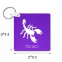 מחזיק מפתחות בצורת ריבוע בעיצוב אישי עם השם שלך בעיצוב עקרב גודל המחזיק 5 × 5 ס"מ