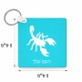 מחזיק מפתחות בצורת ריבוע בעיצוב אישי עם השם שלך בעיצוב עקרב גודל המחזיק 5 × 5 ס"מ