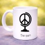 ספל תה \ קפה בעיצוב אישי עם השם שלך בעיצוב גלובוסי שלום גודל הספל 325 מ"ל