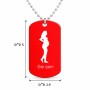 שרשרת דיסקיט מאלומיניום בעיצוב אישי עם השם שלך בעיצוב אישה בהריון גודל הדיסקיט 2.9 × 5 ס"מ