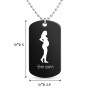 שרשרת דיסקיט מאלומיניום בעיצוב אישי עם השם שלך בעיצוב אישה בהריון גודל הדיסקיט 2.9 × 5 ס"מ