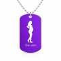 שרשרת דיסקיט מאלומיניום בעיצוב אישי עם השם שלך בעיצוב אישה בהריון גודל הדיסקיט 2.9 × 5 ס"מ