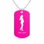 שרשרת דיסקיט מאלומיניום בעיצוב אישי עם השם שלך בעיצוב אישה בהריון גודל הדיסקיט 2.9 × 5 ס"מ