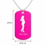 שרשרת דיסקיט מאלומיניום בעיצוב אישי עם השם שלך בעיצוב אישה בהריון גודל הדיסקיט 2.9 × 5 ס"מ