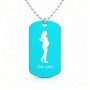 שרשרת דיסקיט מאלומיניום בעיצוב אישי עם השם שלך בעיצוב אישה בהריון גודל הדיסקיט 2.9 × 5 ס"מ