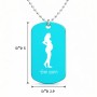 שרשרת דיסקיט מאלומיניום בעיצוב אישי עם השם שלך בעיצוב אישה בהריון גודל הדיסקיט 2.9 × 5 ס"מ