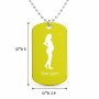 שרשרת דיסקיט מאלומיניום בעיצוב אישי עם השם שלך בעיצוב אישה בהריון גודל הדיסקיט 2.9 × 5 ס"מ