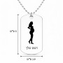 שרשרת דיסקיט מאלומיניום בעיצוב אישי עם השם שלך בעיצוב אישה בהריון גודל הדיסקיט 2.9 × 5 ס"מ
