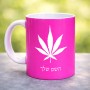 ספל תה \ קפה בעיצוב אישי עם השם שלך בעיצוב עלה מריחואנה - גראס גודל הספל 325 מ"ל