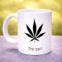 ספל תה \ קפה בעיצוב אישי עם השם שלך בעיצוב עלה מריחואנה - גראס גודל הספל 325 מ"ל