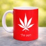 ספל תה \ קפה בעיצוב אישי עם השם שלך בעיצוב עלה מריחואנה - גראס גודל הספל 325 מ"ל