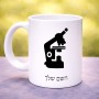 ספל תה \ קפה בעיצוב אישי עם השם שלך בעיצוב מיקרוסקופ גודל הספל 325 מ"ל