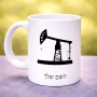 ספל תה \ קפה בעיצוב אישי עם השם שלך בעיצוב באר נפט גודל הספל 325 מ"ל