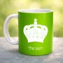 ספל תה \ קפה בעיצוב אישי עם השם שלך בעיצוב כתר מלכותי גודל הספל 325 מ"ל