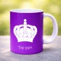 ספל תה \ קפה בעיצוב אישי עם השם שלך בעיצוב כתר מלכותי גודל הספל 325 מ"ל