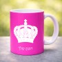 ספל תה \ קפה בעיצוב אישי עם השם שלך בעיצוב כתר מלכותי גודל הספל 325 מ"ל