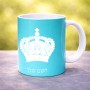 ספל תה \ קפה בעיצוב אישי עם השם שלך בעיצוב כתר מלכותי גודל הספל 325 מ"ל