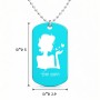 שרשרת דיסקיט מאלומיניום בעיצוב אישי עם השם שלך בעיצוב אהבת נשים גודל הדיסקיט 2.9 × 5 ס"מ