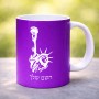 ספל תה \ קפה בעיצוב אישי עם השם שלך בעיצוב פסל החירות גודל הספל 325 מ"ל