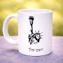 ספל תה \ קפה בעיצוב אישי עם השם שלך בעיצוב פסל החירות גודל הספל 325 מ"ל