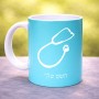ספל תה \ קפה בעיצוב אישי עם השם שלך בעיצוב סטטוסקופ רופא גודל הספל 325 מ"ל