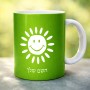 ספל תה \ קפה בעיצוב אישי עם השם שלך בעיצוב שמש גודל הספל 325 מ"ל
