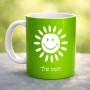 ספל תה \ קפה בעיצוב אישי עם השם שלך בעיצוב שמש גודל הספל 325 מ"ל
