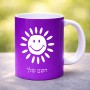 ספל תה \ קפה בעיצוב אישי עם השם שלך בעיצוב שמש גודל הספל 325 מ"ל