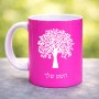ספל תה \ קפה בעיצוב אישי עם השם שלך בעיצוב עץ גודל הספל 325 מ"ל