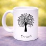 ספל תה \ קפה בעיצוב אישי עם השם שלך בעיצוב עץ גודל הספל 325 מ"ל