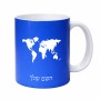 ספל תה \ קפה בעיצוב אישי עם השם שלך בעיצוב מפת העולם גודל הספל 325 מ"ל