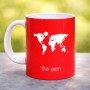 ספל תה \ קפה בעיצוב אישי עם השם שלך בעיצוב מפת העולם גודל הספל 325 מ"ל