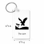 מחזיק מפתחות בצורת מלבן בעיצוב אישי עם השם שלך בעיצוב נשר אמריקאי גודל המחזיק 6 × 4 ס"מ