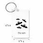 מחזיק מפתחות בצורת מלבן בעיצוב אישי עם השם שלך בעיצוב עטלפים גודל המחזיק 6 × 4 ס"מ