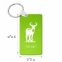 מחזיק מפתחות בצורת מלבן בעיצוב אישי עם השם שלך בעיצוב צבי גודל המחזיק 6 × 4 ס"מ