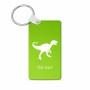 מחזיק מפתחות בצורת מלבן בעיצוב אישי עם השם שלך בעיצוב דינוזאור גודל המחזיק 6 × 4 ס"מ