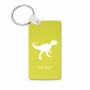 מחזיק מפתחות בצורת מלבן בעיצוב אישי עם השם שלך בעיצוב דינוזאור גודל המחזיק 6 × 4 ס"מ