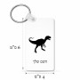 מחזיק מפתחות בצורת מלבן בעיצוב אישי עם השם שלך בעיצוב דינוזאור גודל המחזיק 6 × 4 ס"מ