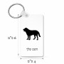 מחזיק מפתחות בצורת מלבן בעיצוב אישי עם השם שלך בעיצוב כלב גודל המחזיק 6 × 4 ס"מ