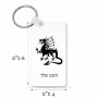 מחזיק מפתחות בצורת מלבן בעיצוב אישי עם השם שלך בעיצוב דרקון גודל המחזיק 6 × 4 ס"מ