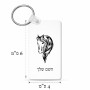 מחזיק מפתחות בצורת מלבן בעיצוב אישי עם השם שלך בעיצוב ראש סוס גודל המחזיק 6 × 4 ס"מ